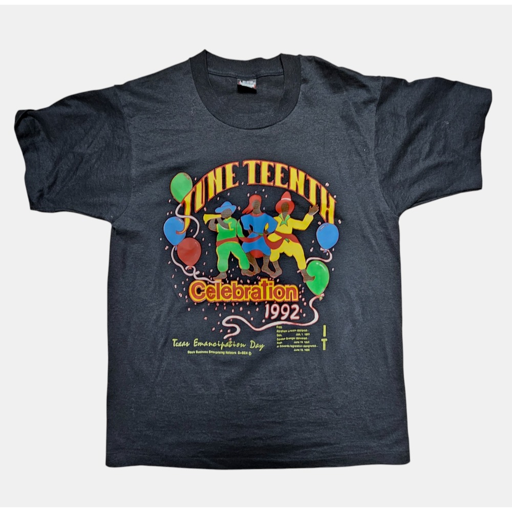 Juneteenth 1992 Texas Emancipation Day T-Shirt Crew Neck Mens L Cotton Blend VTG
